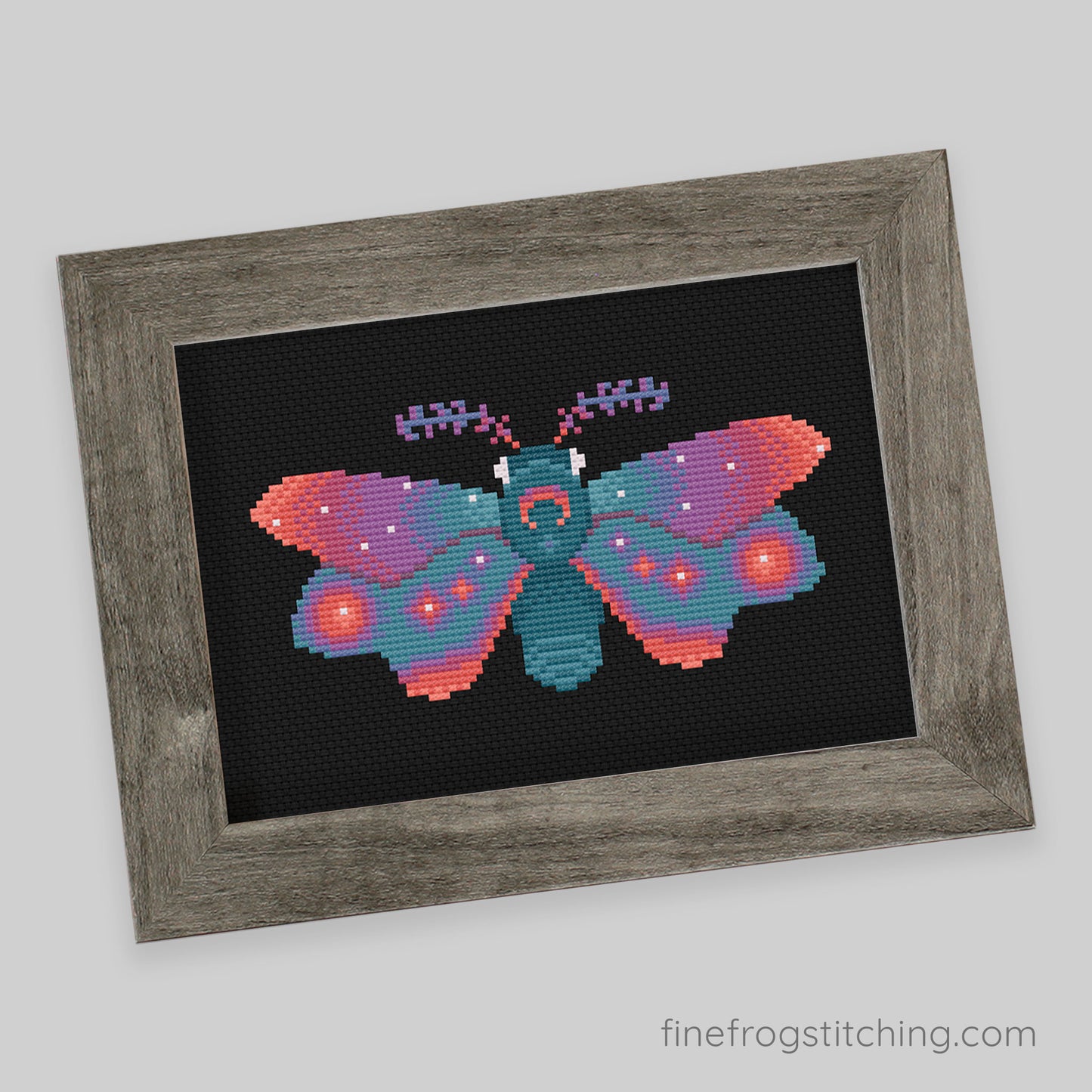 Rising Sun Moth - PDF mystical moth cross stitch pattern