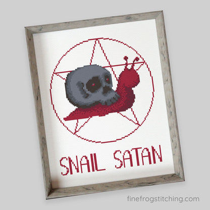 Snail Satan - PDF magical Halloween cross stitch pattern