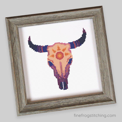 Sunset Steer - PDF magical cross stitch pattern